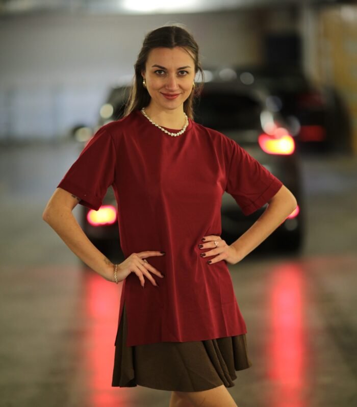 Yırtmaçlı Oversize T-shirt